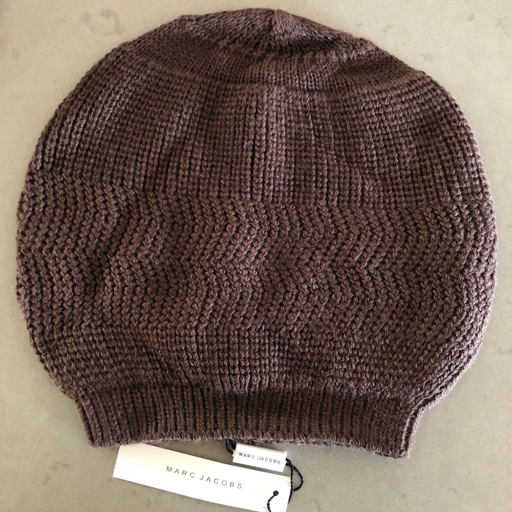 Marc Jacobs Unisex Acrylic Beanie Hat Brown New